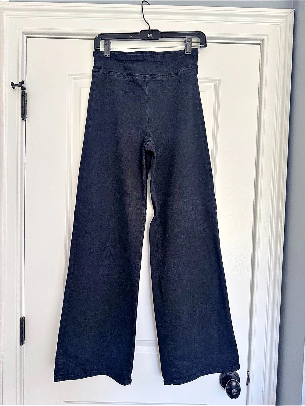 FRAME Jetset Slim Palazzo Wide Leg Pants in Black Small